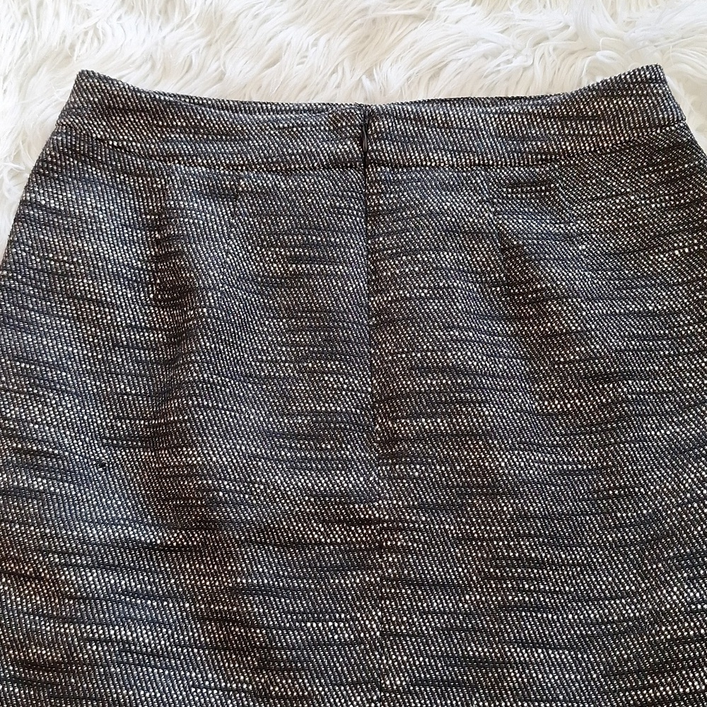 LOFT Heather Black and White Tweed Faux Wrap Skirt - Picture 10 of 16